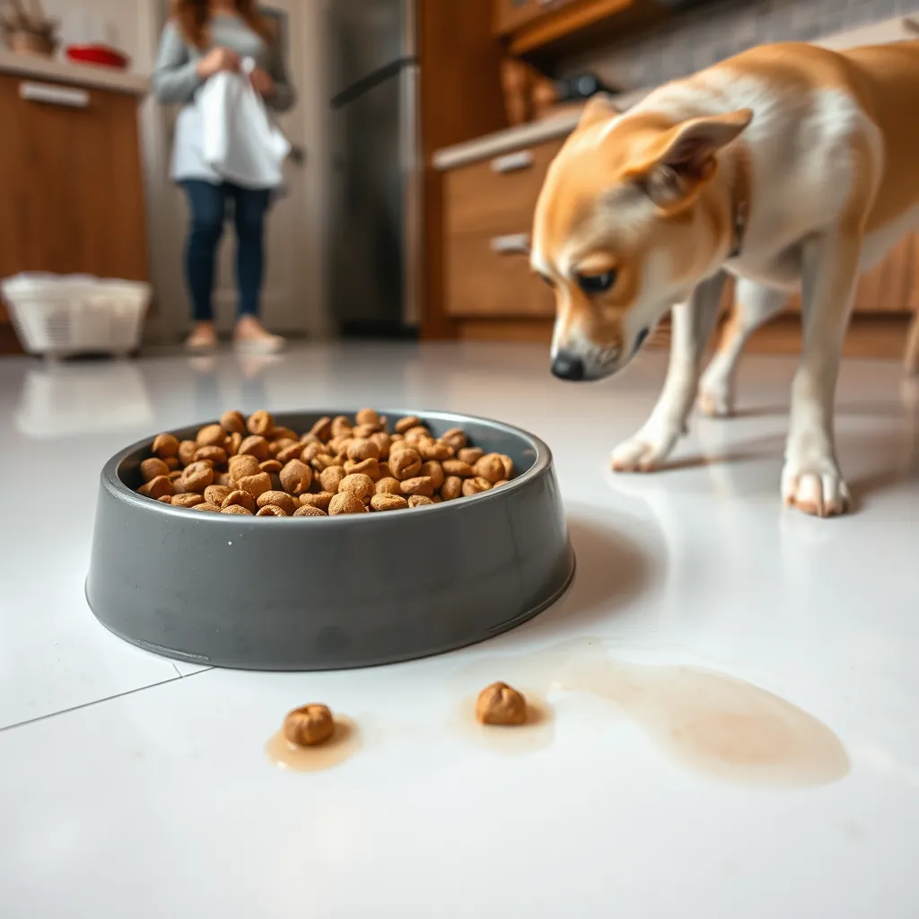 Pies wymiotuje niestrawionym jedzeniem – potencjalne przyczyny